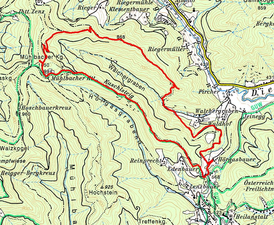 Trailrunning/Crosslauf Kaschlsteig - Mühlbachkogel - Walchgraben