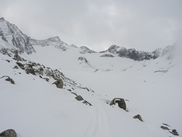 Blick Richtung Innere Sommerwand(rechts) und Mittlere Kräulspitze (links)