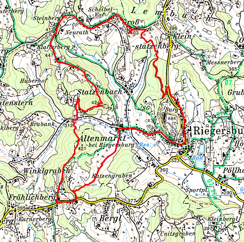 Laufstrecke/Trailrunning Rund um die Riegersburg